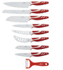 9dílná sada nožů - BL-2103 bílo-červená