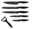 6dílná sada nožů s mramorovým povrchem černá BH-2007