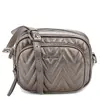 Elegantní prošívaná crossbody kabelka | Stříbrná