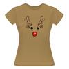 Dámské tričko „Sob Rudolf“ | Velikost: S | Hnědá
