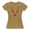 Dámské tričko „Sob Rudolf“ | Velikost: S | Hnědá