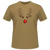 Pánské tričko „Sob Rudolf“ | Velikost: S | Hnědá