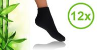 12 párů dámských bambusových ponožek černá | Velikost: 35-38