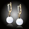 Pozlacené perlové náušnice Marianne - White Pearl
