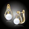 Pozlacené perlové náušnice Venus - White Pearl
