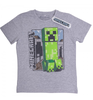 Dětské tričko Minecraft - Vintage Creeper | Velikost: 152 | Šedý melír s potiskem