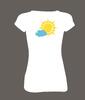 Dámské tričko "Mrak se sluníčkem" | Velikost: XS | Bílá