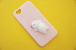 Růžový kryt s bílou kočičkou | Velikost: iPhone: 5, 5S, SE