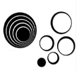 Černé 3D kruhy, kola, kolečka