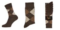 19V69 Italia Ponožky BUSINESS 5-Pack Brown-Beige (C174) | Velikost: 39-41 | Hnědá