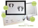 Šablona New born + 12. měsíc (barva rámečku - bílá) | Velikost: barva na otisky žlutá