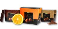 Belgické truffles - 12 ks mix (hořké, kakaové, pomerančové)
