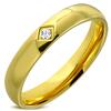 SL21 ocelový zlatý prsten osazený zirkonem | Velikost: 50