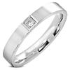 SL22 ocelový stříbrný prsten se zirkonem uprostřed | Velikost: 54