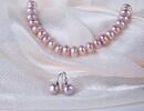 Perlový set - náhrdelník bread pearls a náušnice famous (nachové perly)