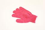 2x tmavě růžová peelingová rukavice