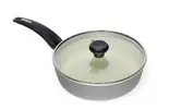 24 cm skillet se skleněnou poklicí - Ceramic Grey - Moneta