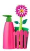Dávkovač, mýdlo, houbička a kartáš na nádobí FLOWER POWER VIGAR - malinová