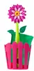 Set kartáče, štětky a houbičky na nádobí s přísavkou FLOWER POWER VIGAR - malinová