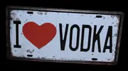 Plechová cedule I love vodka
