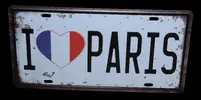 Plechová cedule I love Paris