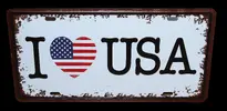 Plechová cedule I love USA