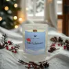 180 g Handmade sójová sviečka s dreveným knôtom "Biele Vianoce"