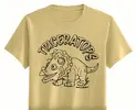 Vybarvovací tričko s potiskem TRICERATOPS, béžové | Velikost: 122