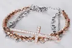 Náramek 3 v 1 s krystaly Swarovski | Rose Gold