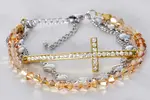Náramek 3 v 1 s krystaly Swarovski | Zlatá