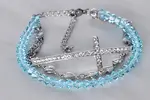 Náramek 3 v 1 s krystaly Swarovski | Světle modrá