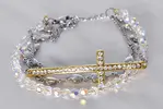 Náramek 3 v 1 s krystaly Swarovski | Bílá