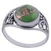 Stříbrný prsten s přírodním zeleným tyrkysem | Velikost: 59