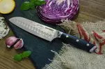 Damaškový nůž Katfinger Santoku 7" - černý