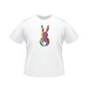 Dětské tričko "Duhový zajíček" | Velikost: XS | Bílá
