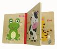 Dětská dřevěná kniha - puzzle, zvířátka na farmě