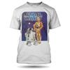 Pánské tričko Star Wars robot C3PO a R2-D2 (blue) | Velikost: M | Bílá