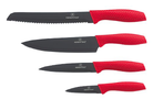 Čtyřdílná sada nožů FONDA s antiadhezní vrstvou, červená