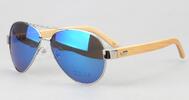Sluneční brýle s dřevěným rámem | Modrá