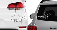 Samolepka na auto Krysařík v autě | Velikost: Barva: černá