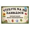 Cedulka - Vítejte na mé zahrádce | Rozměr: 20 x 15 cm