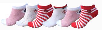 6 párů ponožek: námořnické červené | Velikost: 35-38