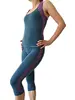 Bezešvé capri legíny a fitness tílko | Velikost: L/XL | Modrá