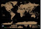 Černá stírací mapa světa
