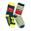 2 páry ponožek, Cars | Velikost: 23-26 | Modro-žlutá