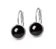 Ocelové náušnice Gemstone - Onyx