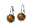 Ocelové náušnice Gemstone - Tygří oko