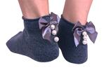 Bavlněné ponožky s mašlí | Tmavě šedá