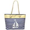Dámská taška v námořnickém stylu | Tmavě-modrý proužek, bílá