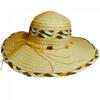 Dámský slaměný klobouk s mašlí a korálky | Hnědá